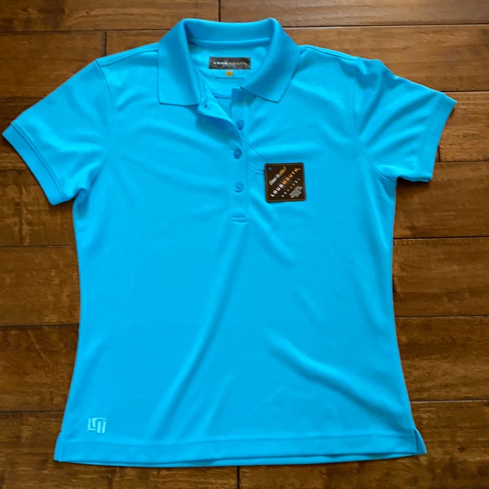 Loudmouth Ladies Powder Blue Golf Polo M